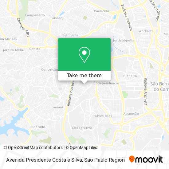 Mapa Avenida Presidente Costa e Silva