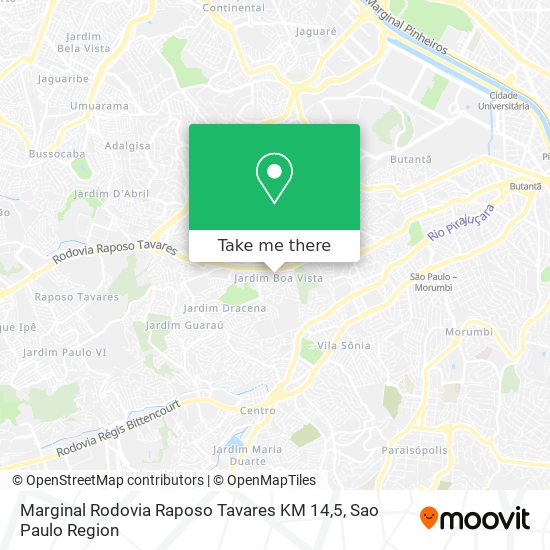 Mapa Marginal Rodovia Raposo Tavares KM 14,5