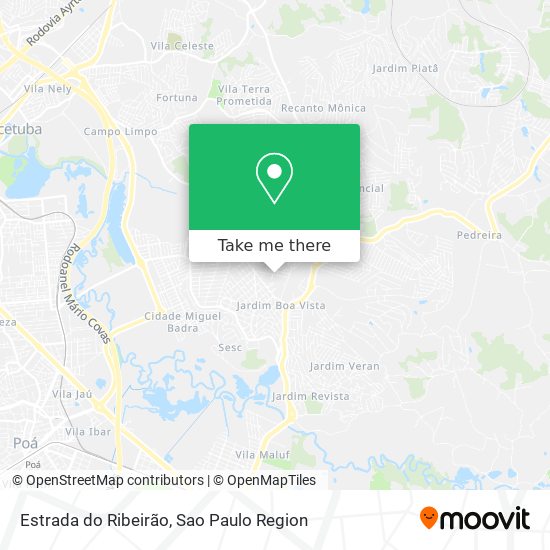 Mapa Estrada do Ribeirão