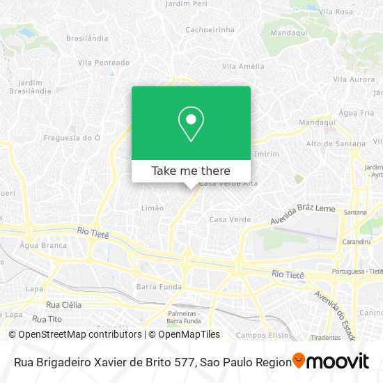 Mapa Rua Brigadeiro Xavier de Brito 577