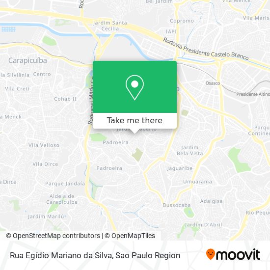 Mapa Rua Egídio Mariano da Silva