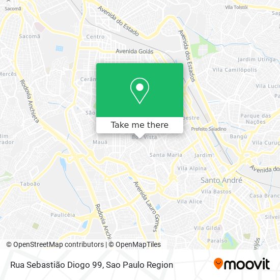 Mapa Rua Sebastião Diogo 99