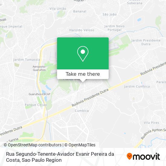 Mapa Rua Segundo-Tenente-Aviador Evanir Pereira da Costa