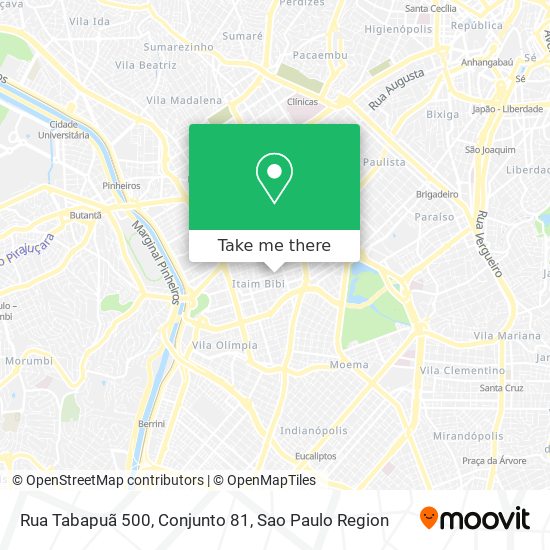 Mapa Rua Tabapuã 500, Conjunto 81