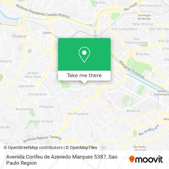 Avenida Corifeu de Azevedo Marques 5387 map