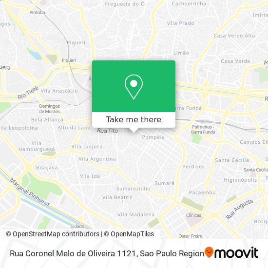 Mapa Rua Coronel Melo de Oliveira 1121