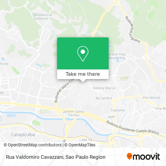 Mapa Rua Valdomiro Cavazzani