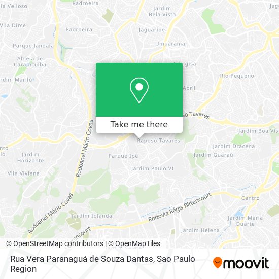 Mapa Rua Vera Paranaguá de Souza Dantas