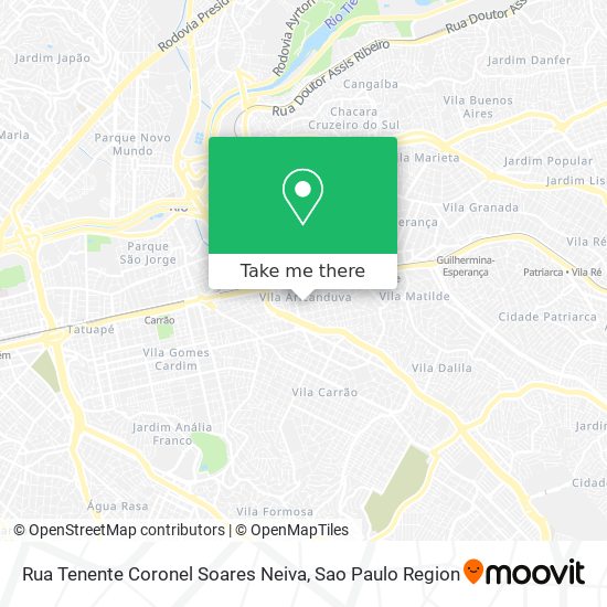 Mapa Rua Tenente Coronel Soares Neiva