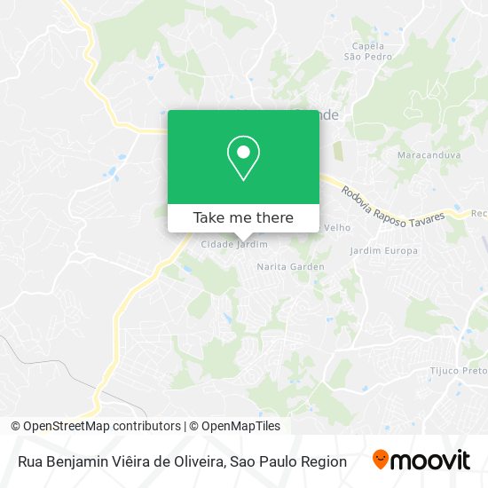 Mapa Rua Benjamin Viêira de Oliveira