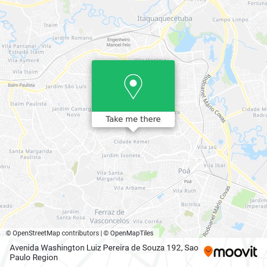 Mapa Avenida Washington Luiz Pereira de Souza 192