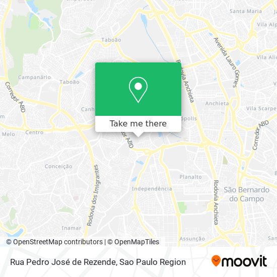 Mapa Rua Pedro José de Rezende