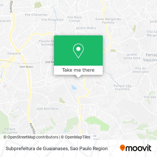 Subprefeitura de Guaianases map