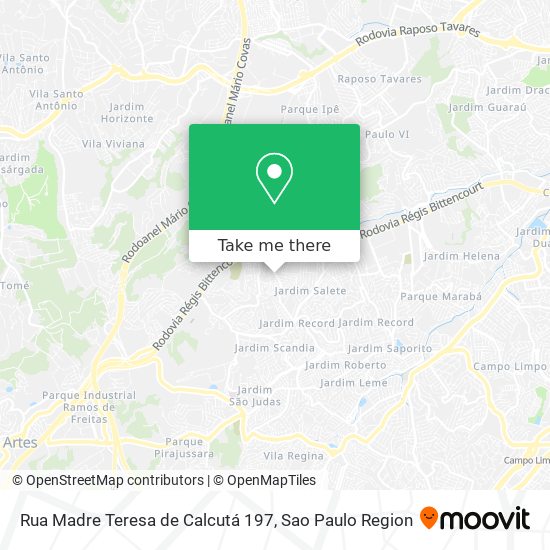 Rua Madre Teresa de Calcutá 197 map