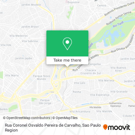 Mapa Rua Coronel Osvaldo Pereira de Carvalho