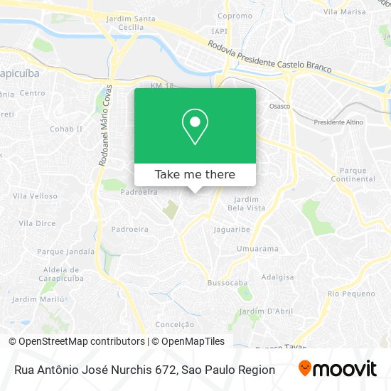 Rua Antônio José Nurchis 672 map