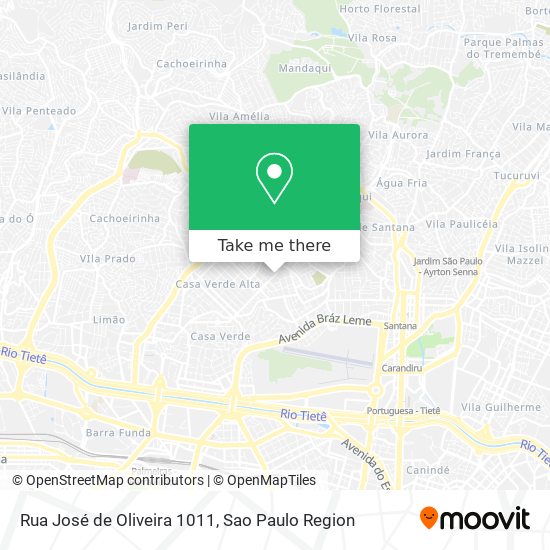 Mapa Rua José de Oliveira 1011