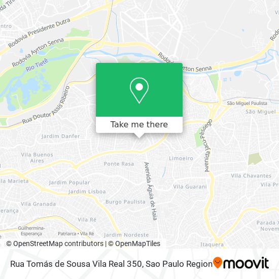 Mapa Rua Tomás de Sousa Vila Real 350