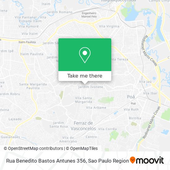 Mapa Rua Benedito Bastos Antunes 356