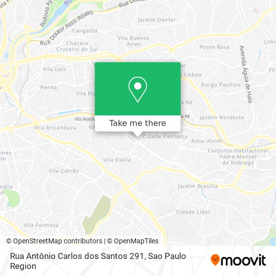 Mapa Rua Antônio Carlos dos Santos 291