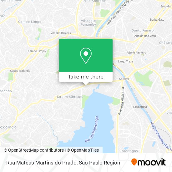 Mapa Rua Mateus Martins do Prado