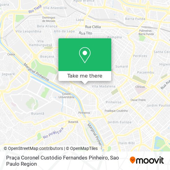 Mapa Praça Coronel Custódio Fernandes Pinheiro