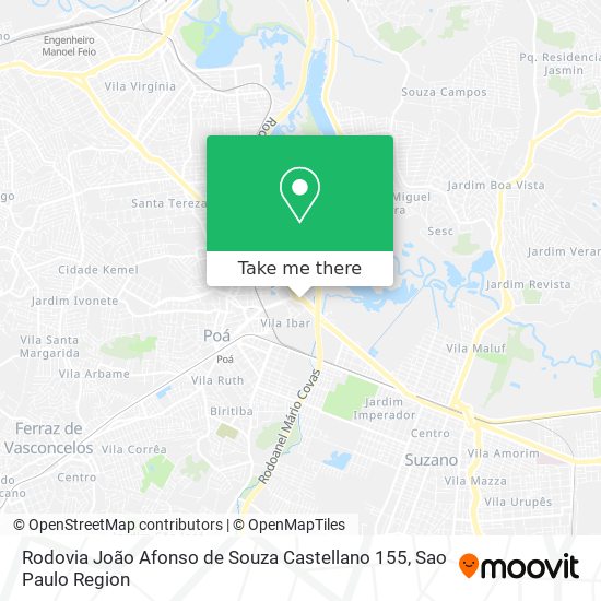 Rodovia João Afonso de Souza Castellano 155 map