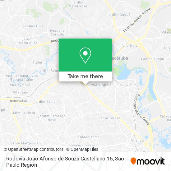 Mapa Rodovia João Afonso de Souza Castellano 15