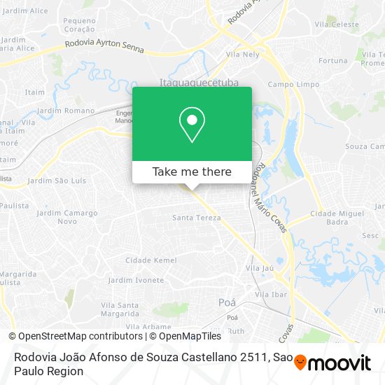 Mapa Rodovia João Afonso de Souza Castellano 2511