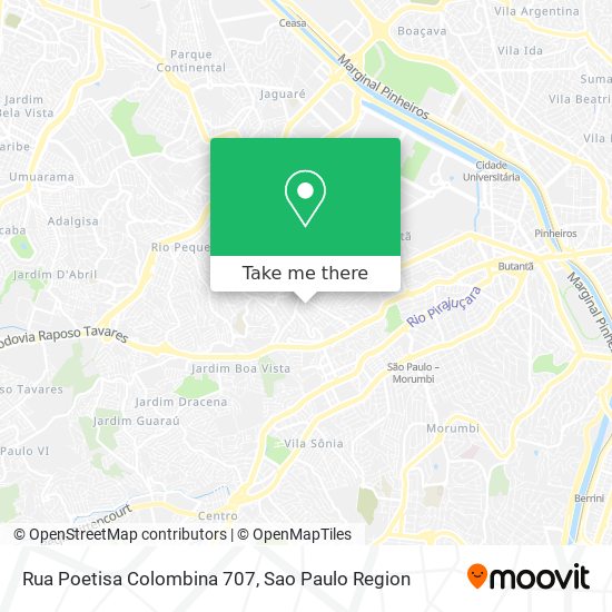 Mapa Rua Poetisa Colombina 707