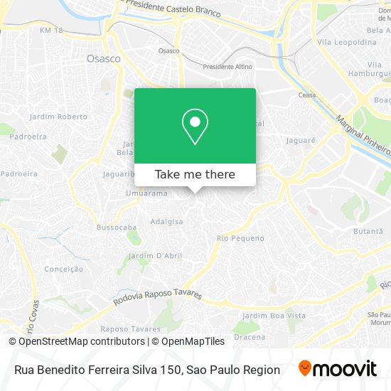 Rua Benedito Ferreira Silva 150 map