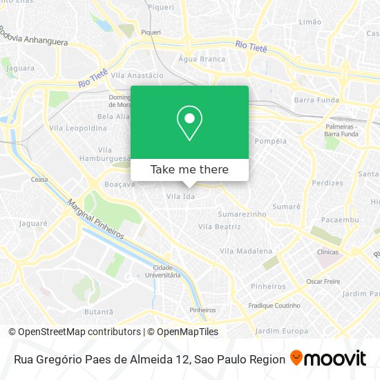 Mapa Rua Gregório Paes de Almeida 12