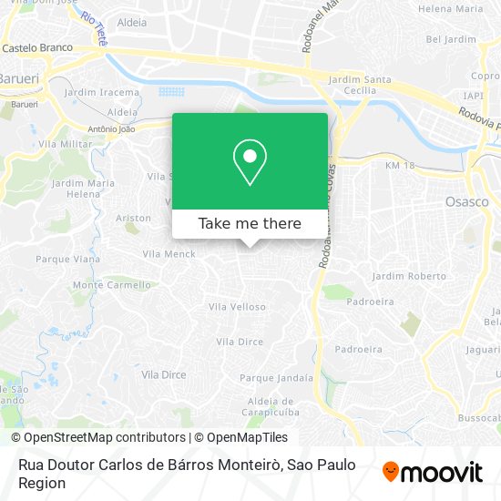 Rua Doutor Carlos de Bárros Monteirò map