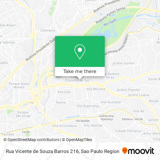 Mapa Rua Vicente de Souza Barros 216