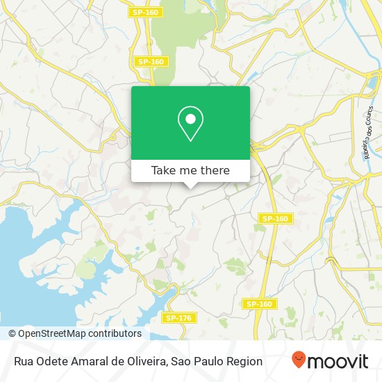 Mapa Rua Odete Amaral de Oliveira