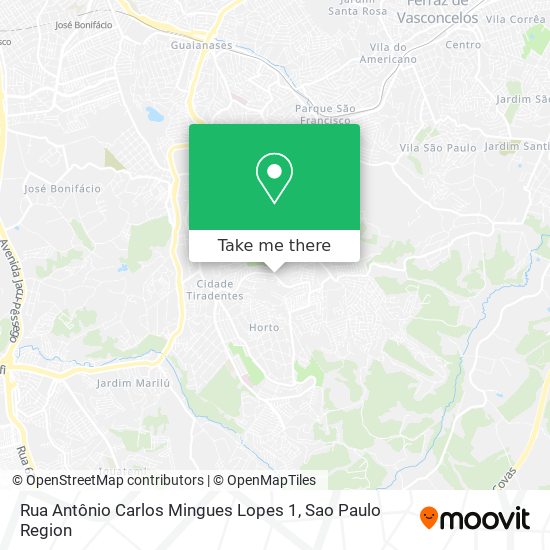 Rua Antônio Carlos Mingues Lopes 1 map