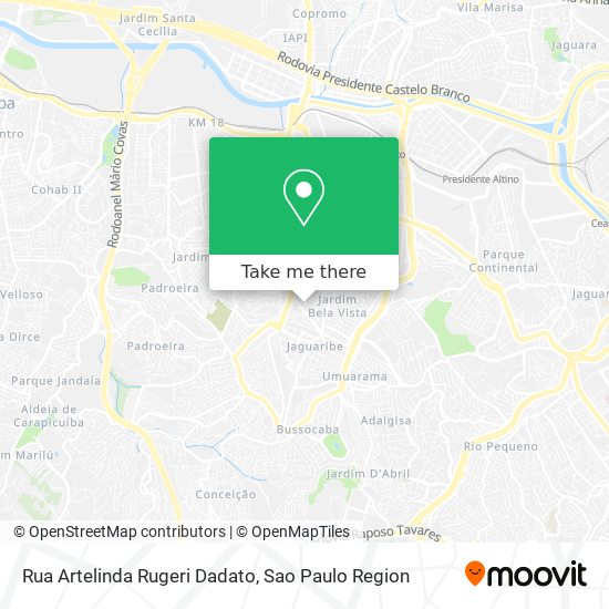 Rua Artelinda Rugeri Dadato map
