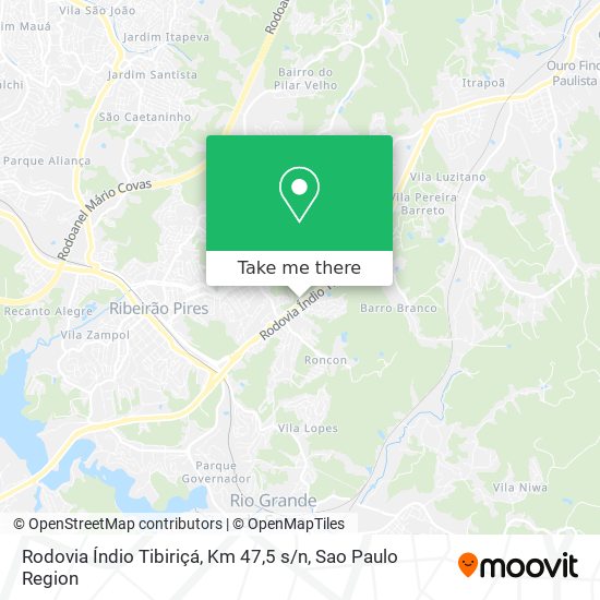 Mapa Rodovia Índio Tibiriçá, Km 47,5 s / n