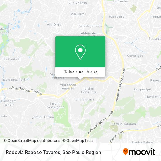 Mapa Rodovia Raposo Tavares