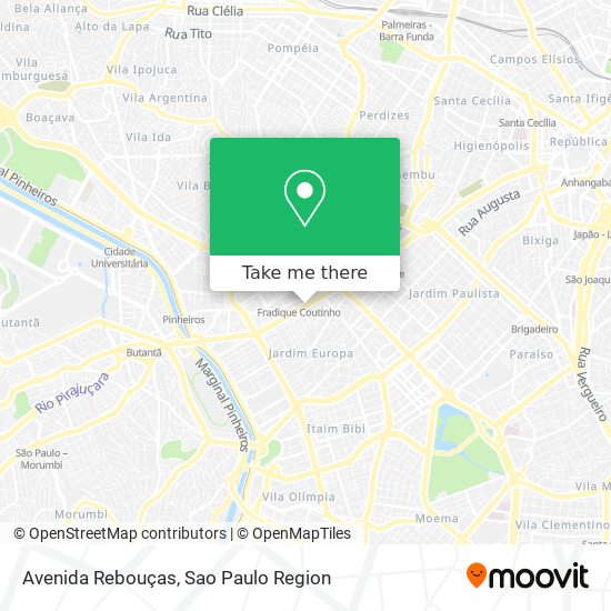 Mapa Avenida Rebouças
