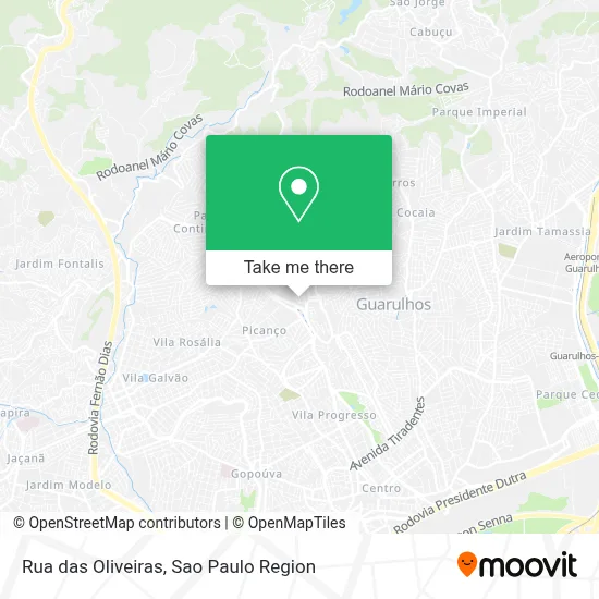 Rua das Oliveiras map
