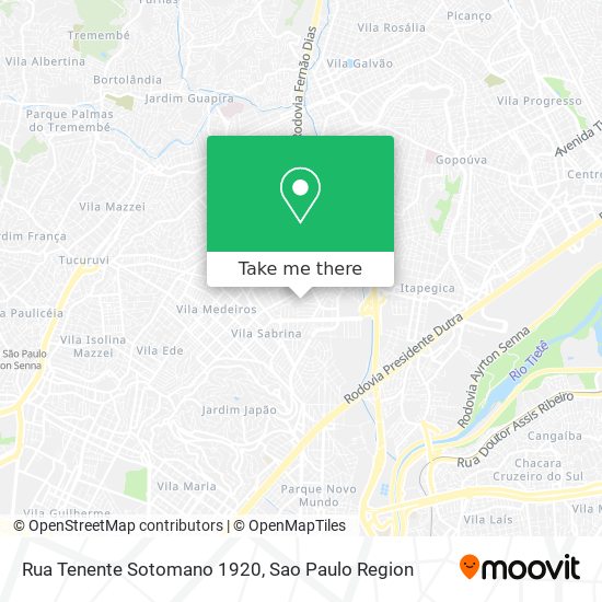 Rua Tenente Sotomano 1920 map