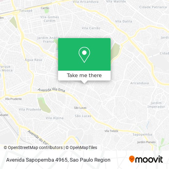 Mapa Avenida Sapopemba 4965