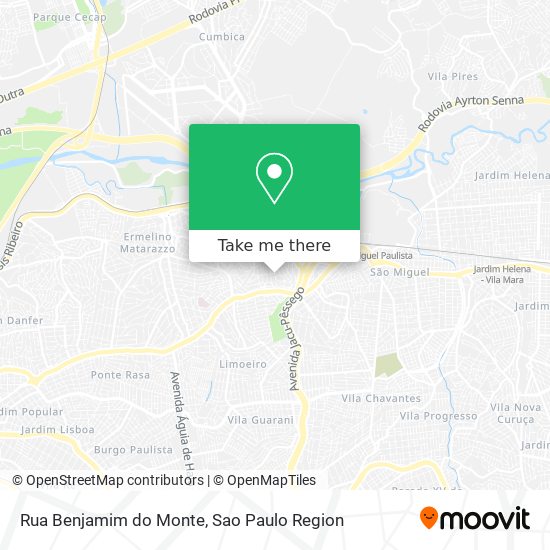 Mapa Rua Benjamim do Monte