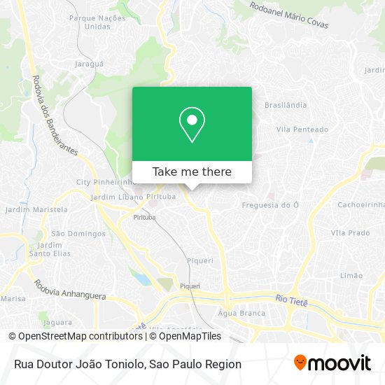 Mapa Rua Doutor João Toniolo