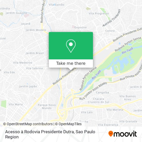 Acesso à Rodovia Presidente Dutra map