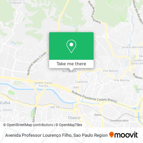 Mapa Avenida Professor Lourenço Filho