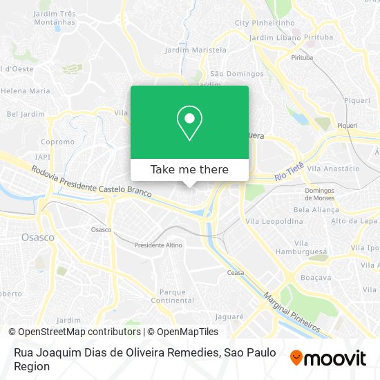 Rua Joaquim Dias de Oliveira Remedies map