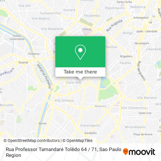 Mapa Rua Professor Tamandaré Tolêdo 64 / 71