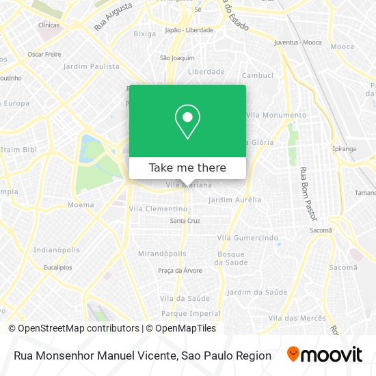 Mapa Rua Monsenhor Manuel Vicente